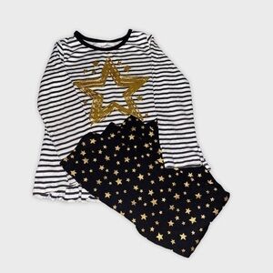 Healthtex legging set. Black, gold, & white 5T
